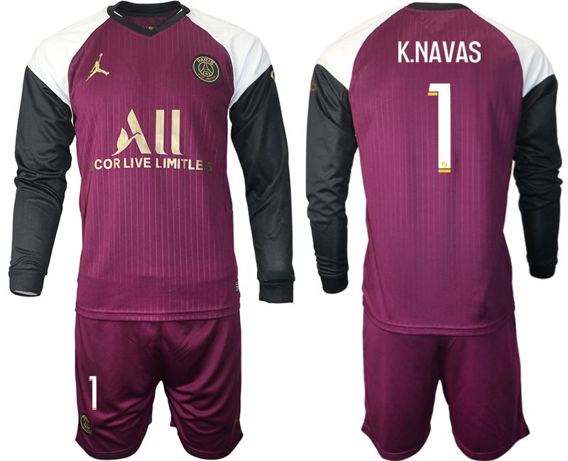 Men 2020-2021 club Paris St German Jordan white long sleeves #1 Soccer Jerseys->paris st german jersey->Soccer Club Jersey